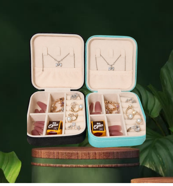 Portable Travel Jewelry Organizer Box with Jewelry Set, Rings, Bracelet, Necklace & Chocol